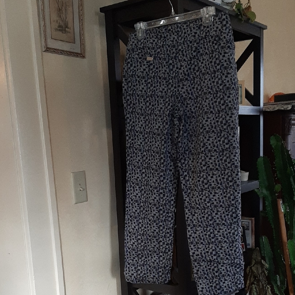Gray/Black/Blue Patterned Pants Sz 12